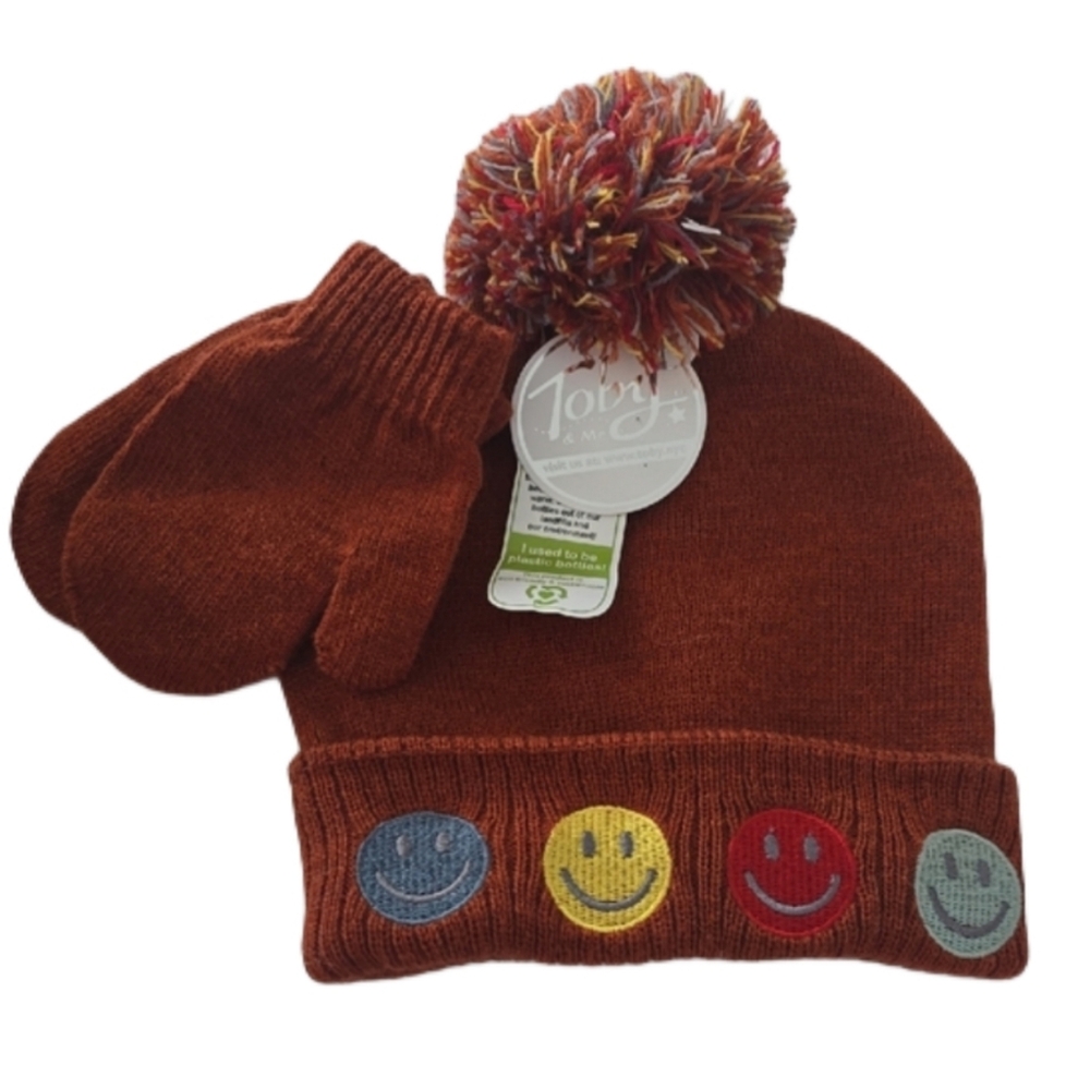 B2G1F- Toby & Me Toddler Girl Knit Hat and Mittens Set